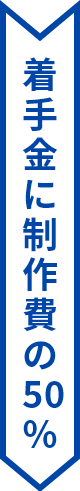 着手金に制作費の50%